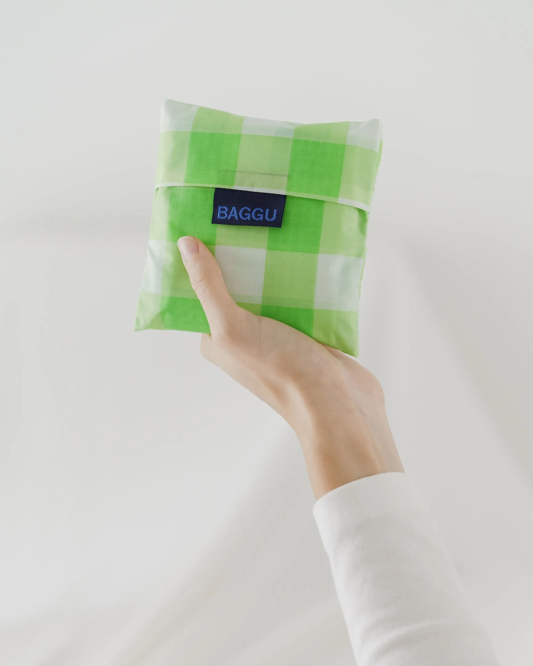 Baggu Standard Reusable Bag - Big Check Lime