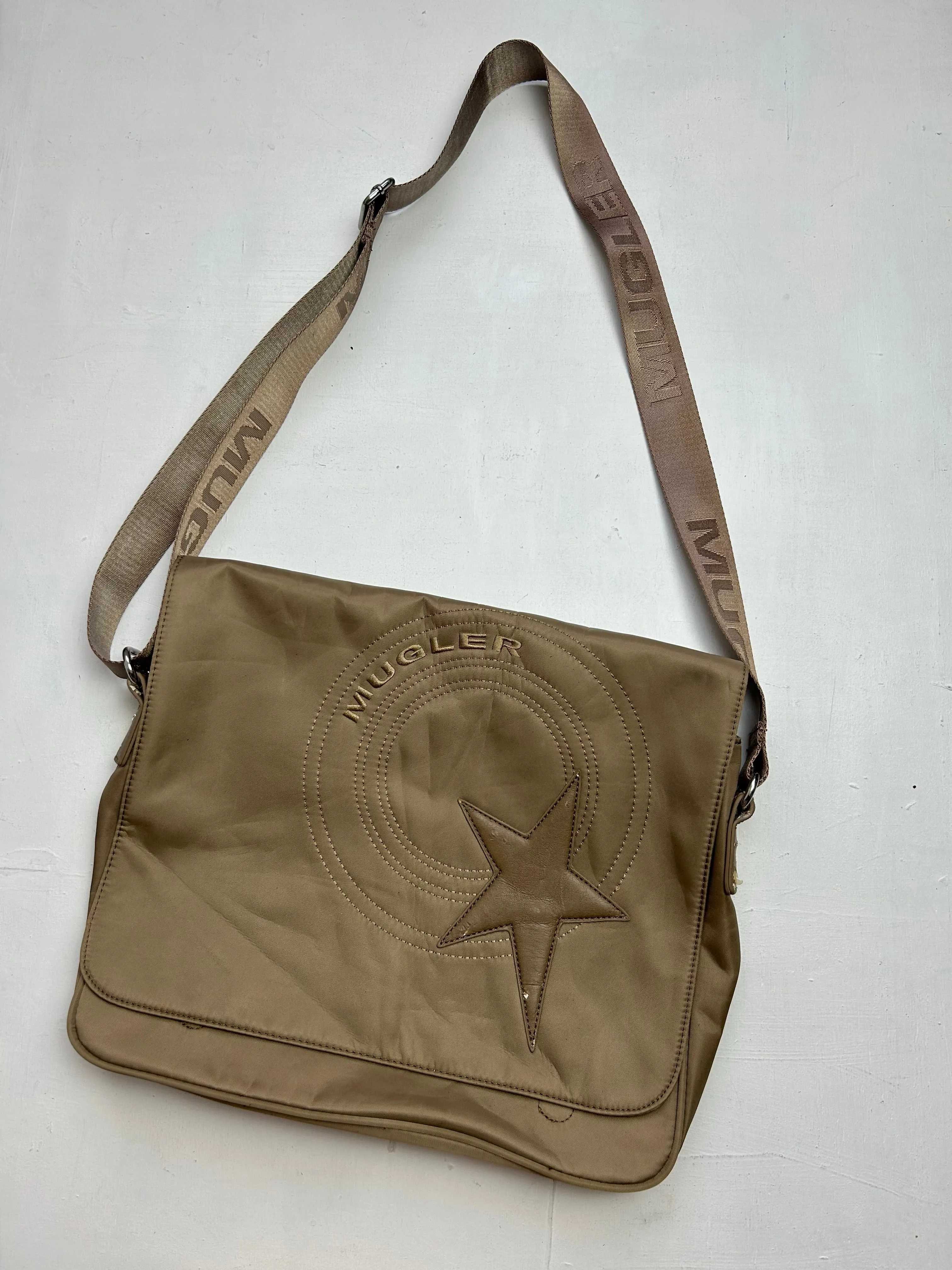 Beige uni besace crossbody bag