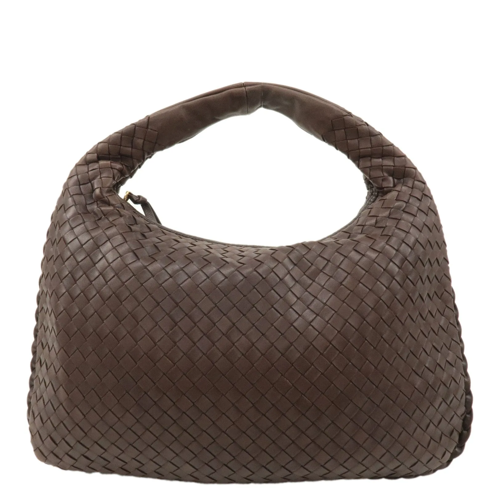 BOTTEGA VENETA Hobo Intrecciato Leather Shoulder Bag Brown 115653