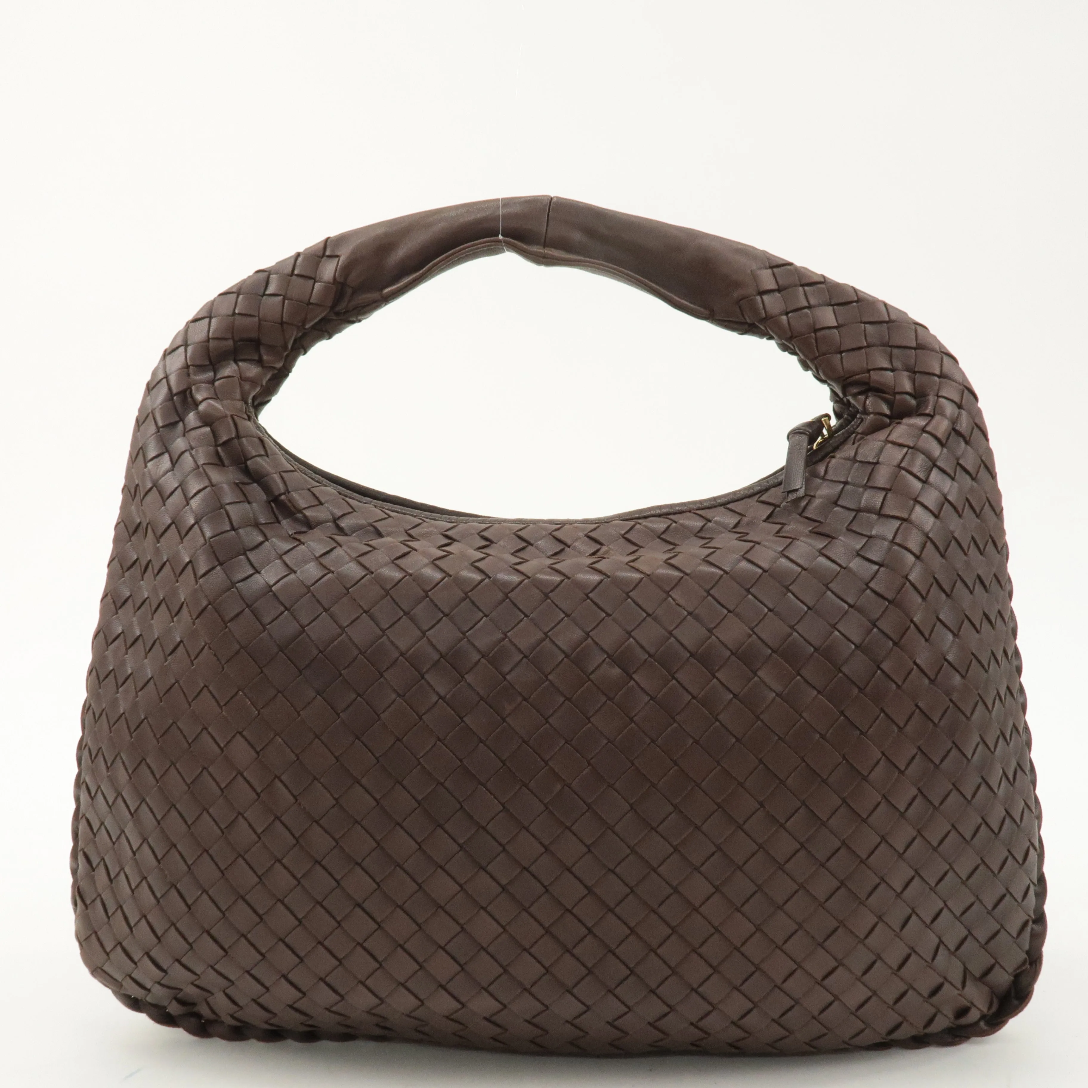 BOTTEGA VENETA Hobo Intrecciato Leather Shoulder Bag Brown 115653