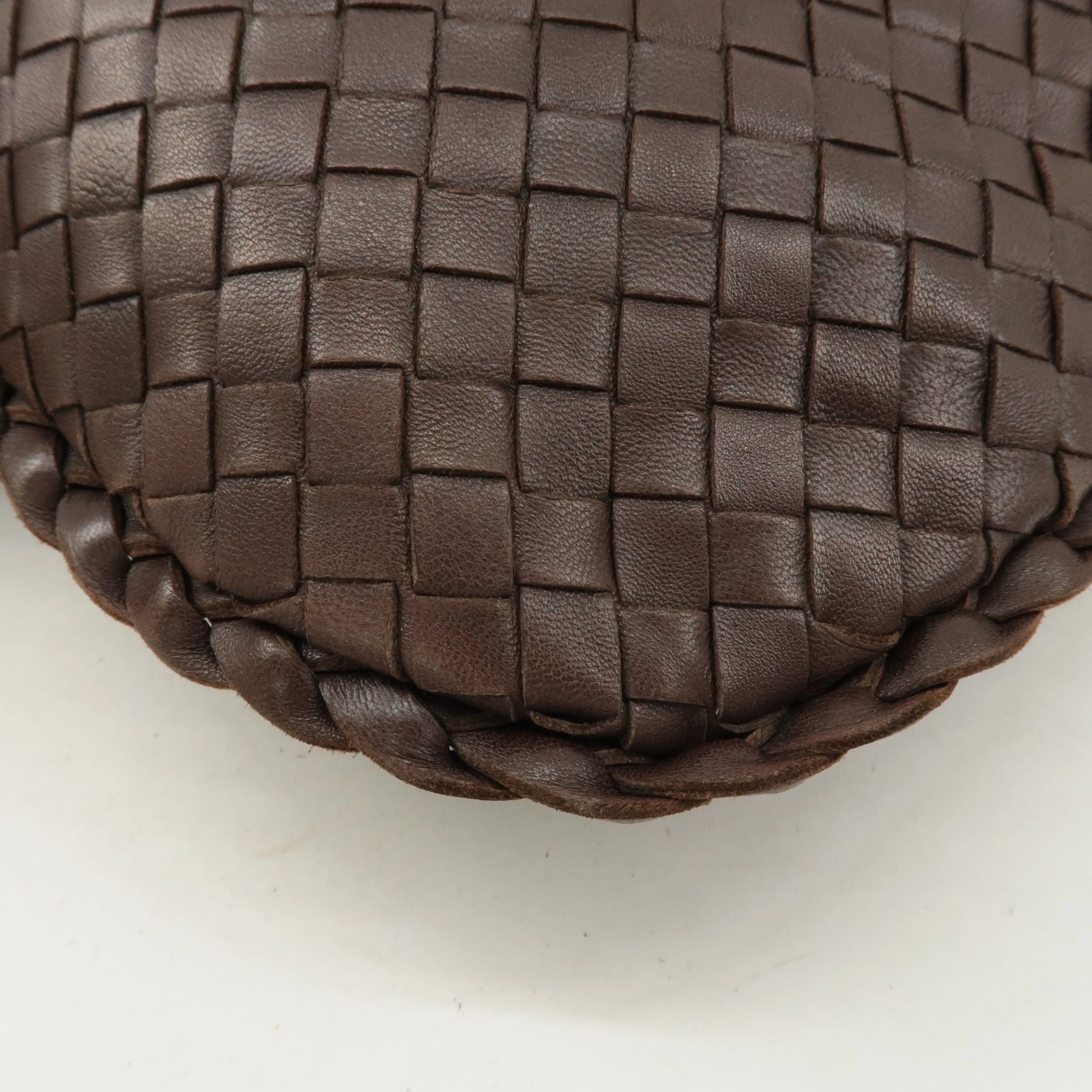 BOTTEGA VENETA Hobo Intrecciato Leather Shoulder Bag Brown 115653