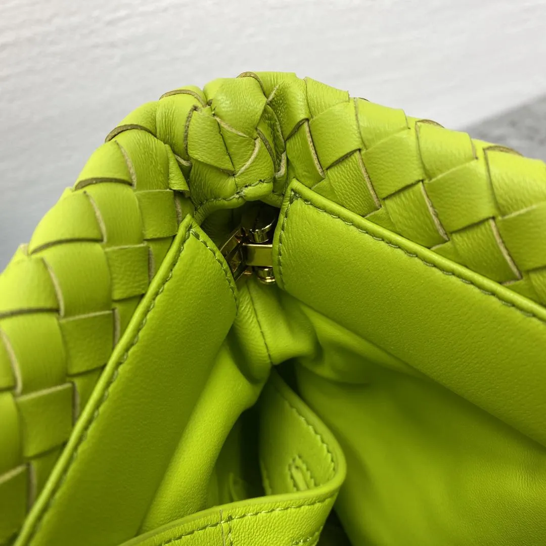 BV Intrecciato Shoulder Bag Neon Green, For Women, Women’s Bags 10.2in/26cm