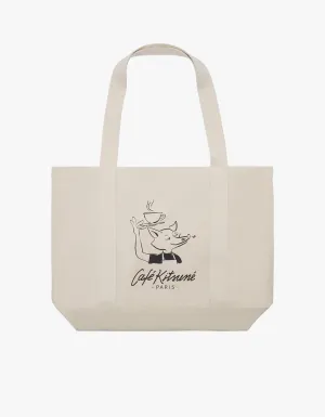 Cafe Kitsune Fox Tote Bag - Tapioca