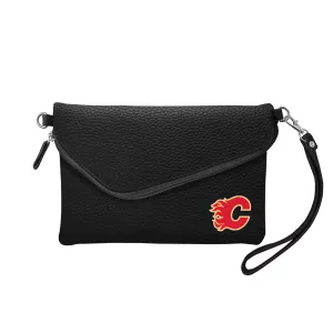 Calgary Flames Fold Over Crossbody Pebble