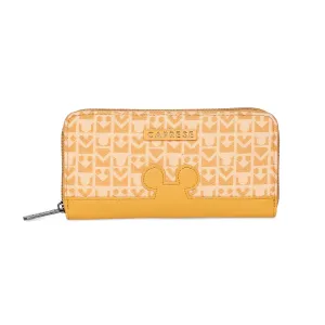 Caprese Disney Inspired Graphic Printed Mickey Mouse Collection Wallet Medium Handbag Yellow