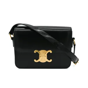 Celine Teen Triomphe Bag in Shiny Black Calfskin