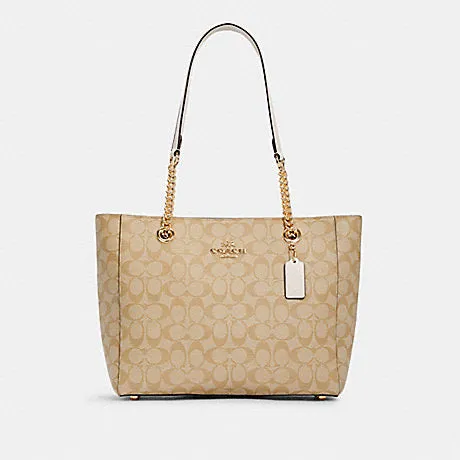 Coach Marlie Tote in Signature Canvas in Light Khaki