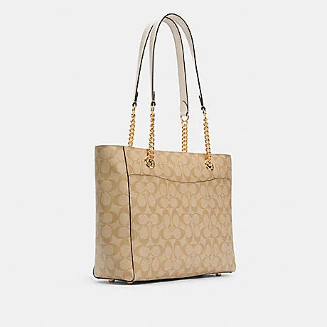 Coach Marlie Tote in Signature Canvas in Light Khaki