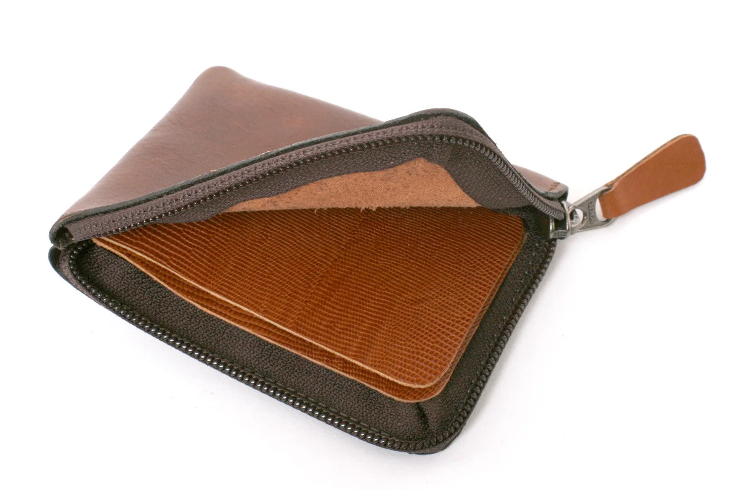 Compact ZIP wallet grey oiled