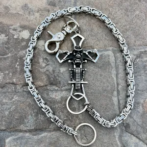 Cowboy Cross Wallet Chain - Silver Daytona Deluxe - WC230D