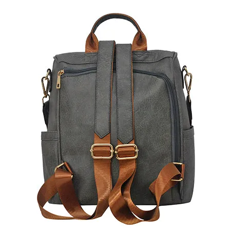 Dark Gray Faux Leather NGIL Traveler Backpack