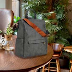 Dark Gray Faux Leather NGIL Traveler Backpack