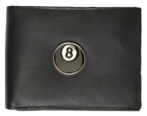 Eight Ball Leather Bi-Fold Wallet