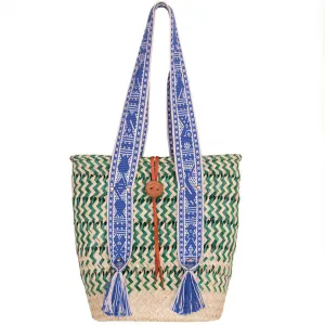 HANDWOVEN GREEN BASKET BAG