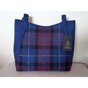 Harris Tweed Bag - Embsay Tote Bag - French Navy & Check