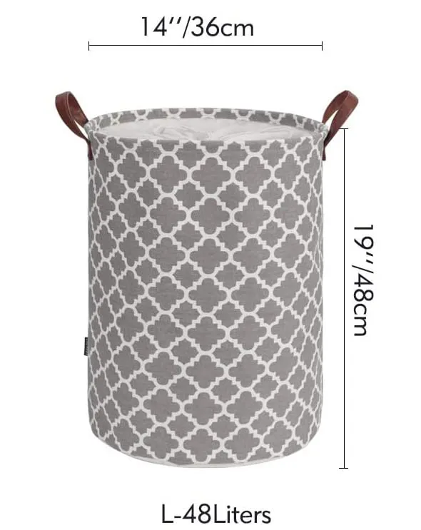 Laundry Basket with Durable Leather Handle