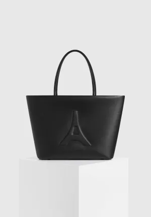 Leather Eiffel Tote Bag - Black