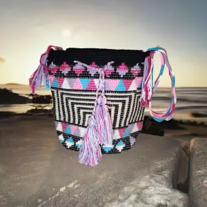 Parker Handmade Crochet Wayuu Mochila Bag with Crystals