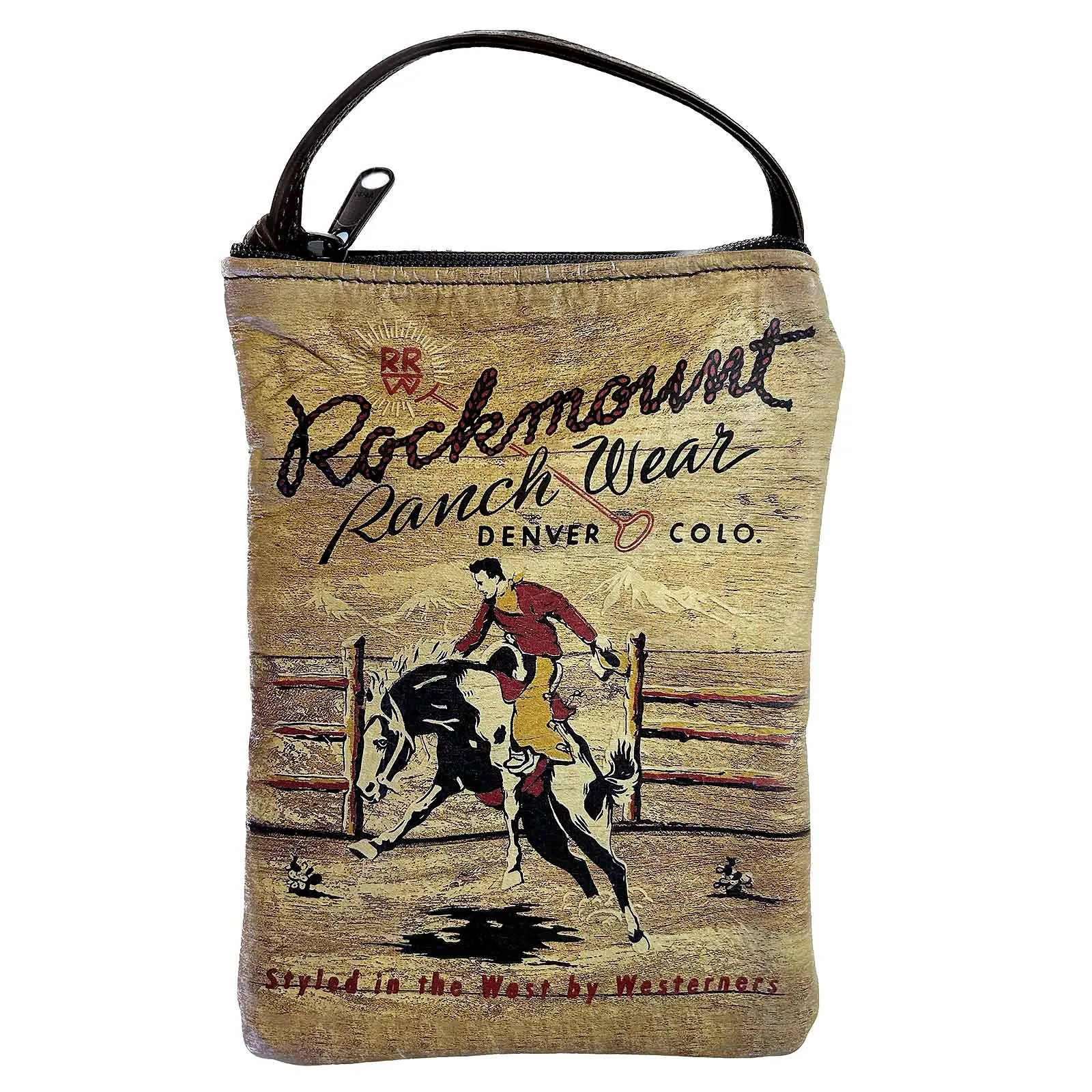 Rockmount Bronc Leather Western Purse with Black Back