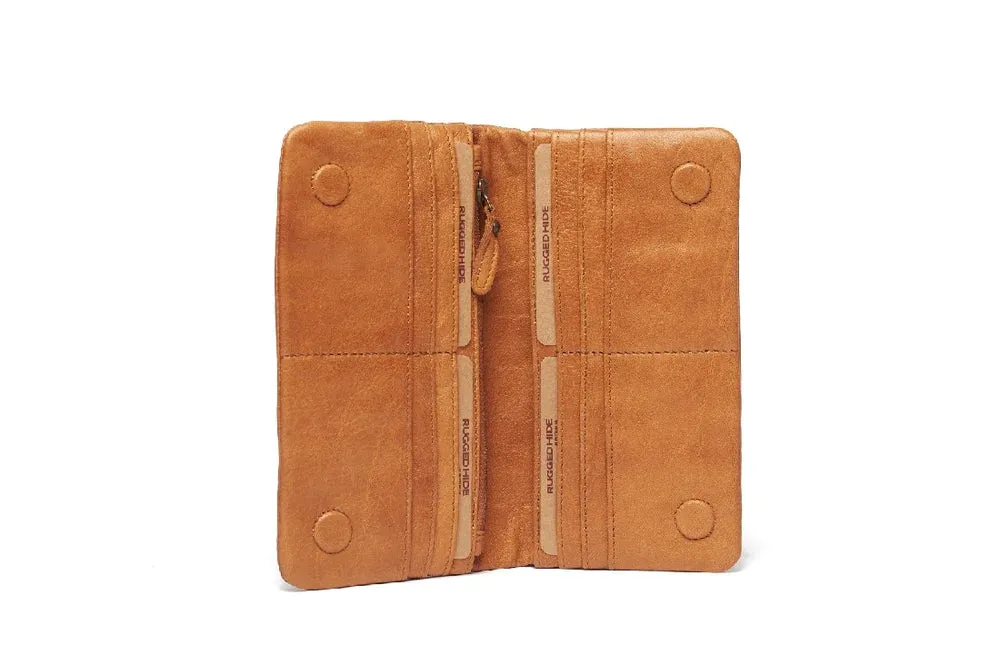 Rugged Hide Genesis Tan Leather Purse