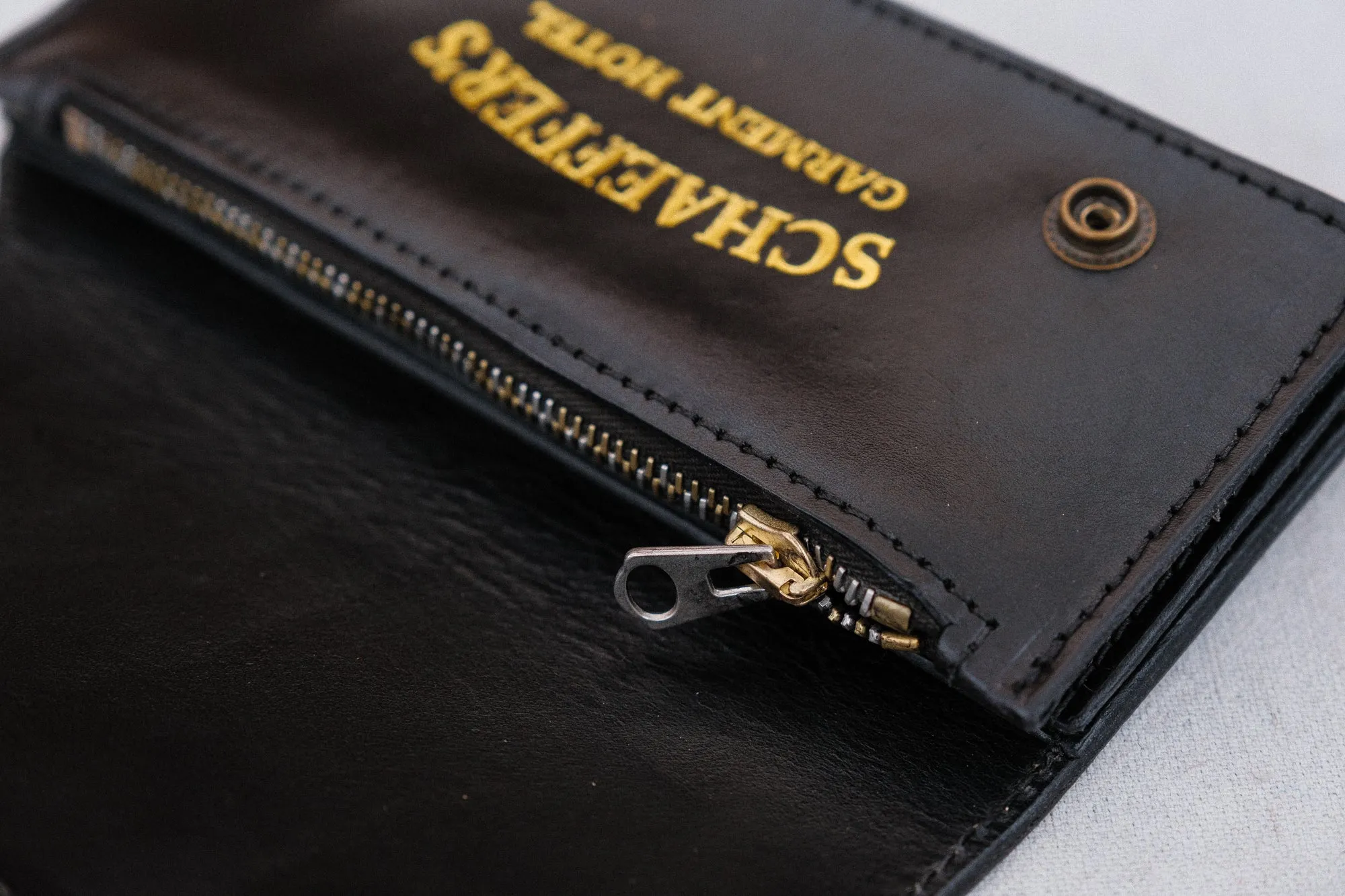 Schaeffer's Garment Hotel SGH Trucker Wallet Black Horsehide