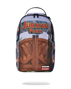 Sprayground Welcome to Jurassic Shark Backpack - Brown / Blue / Red