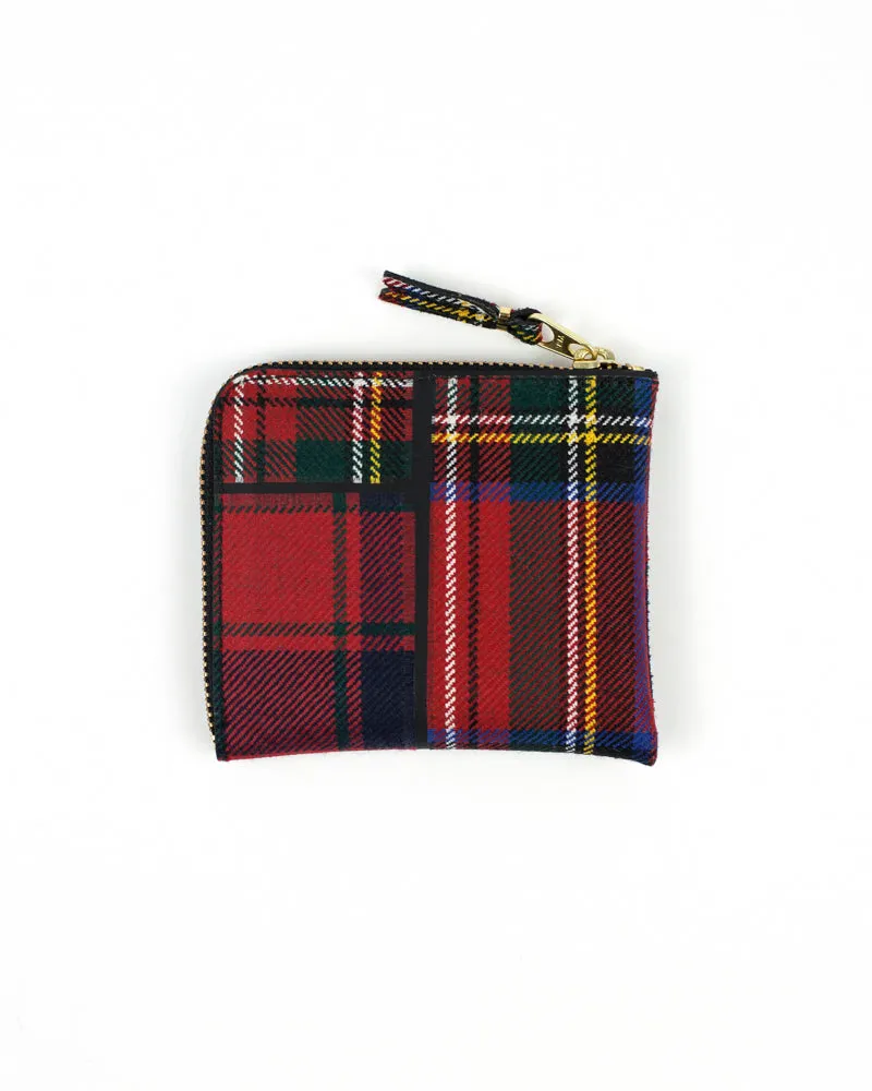 Tartan Patchwork Zip Wallet - Red