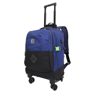 Trolley Backpack with Hidden Carry Handle and USB Charger Port